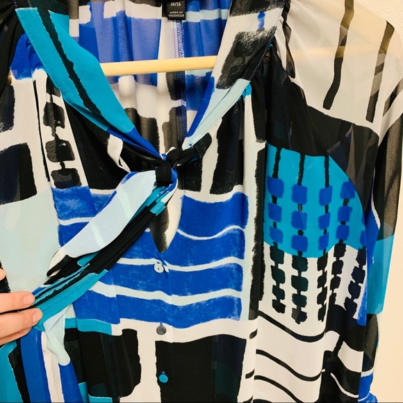 Lane Bryant Graphic Print Long Sleeve Blouse 14/16 - Picture 3 of 8